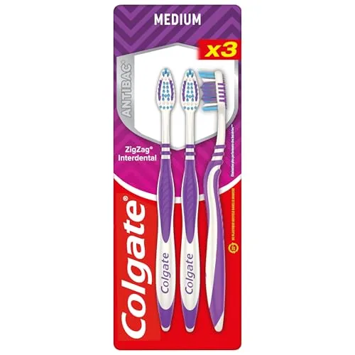 Colgate ZigZag brosse à dents médium lot de 3 – brins entrecroisés