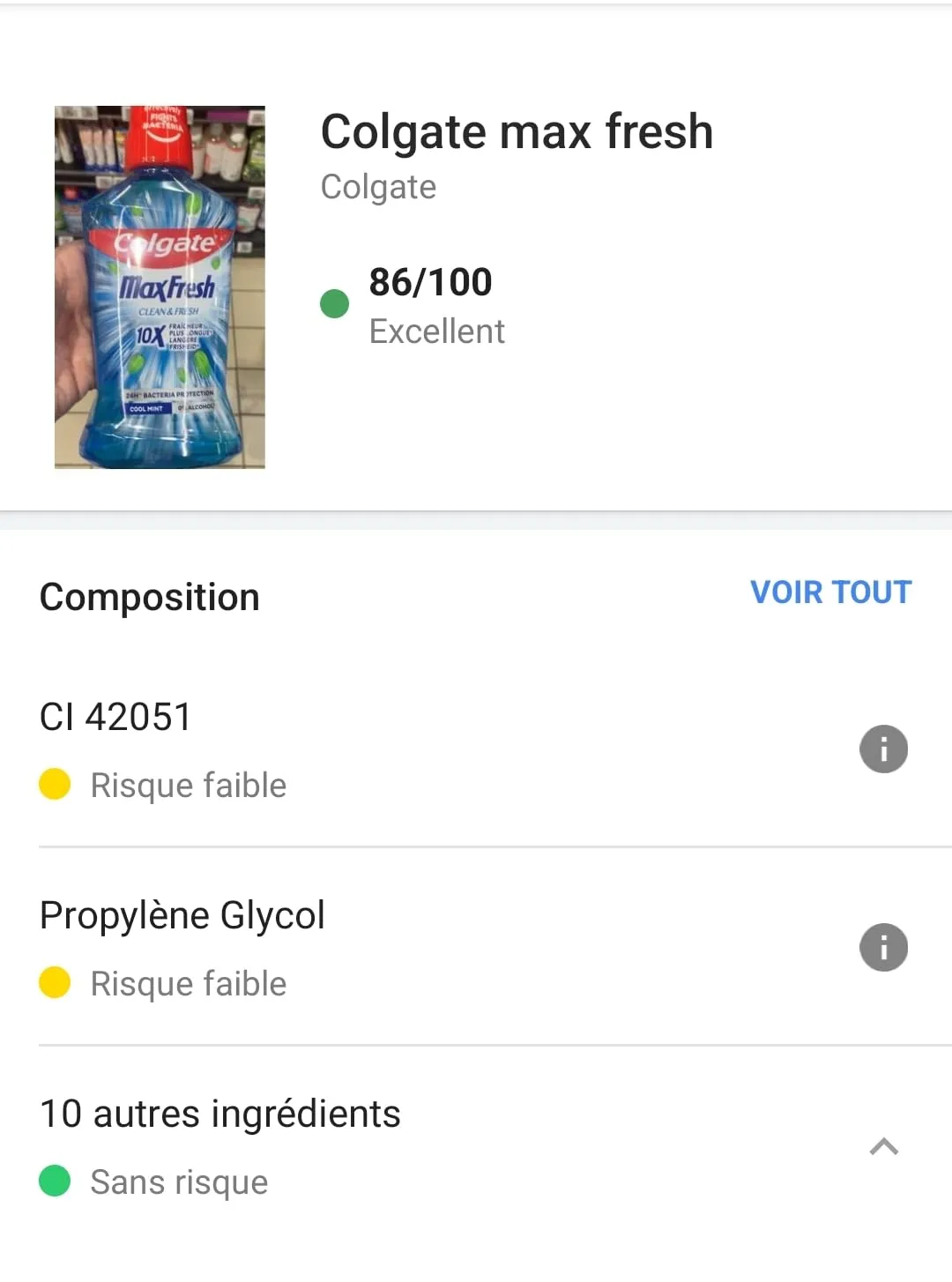 Colgate Max Fresh Clean & Fresh bain de bouche menthe fraîche 500 ml sans alcool