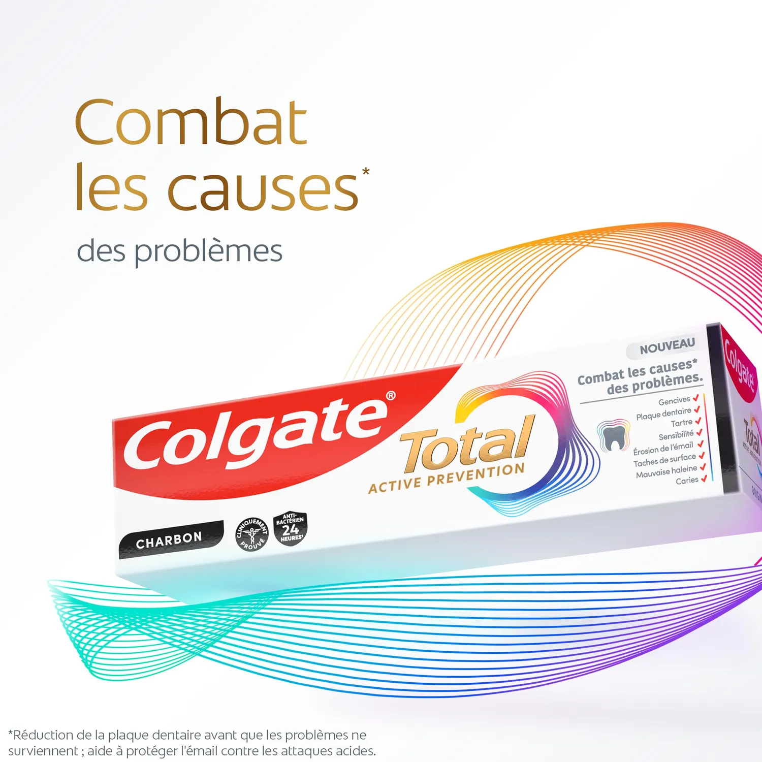 Colgate Total Active Prevention Charbon dentifrice 3 x 75 ml détox