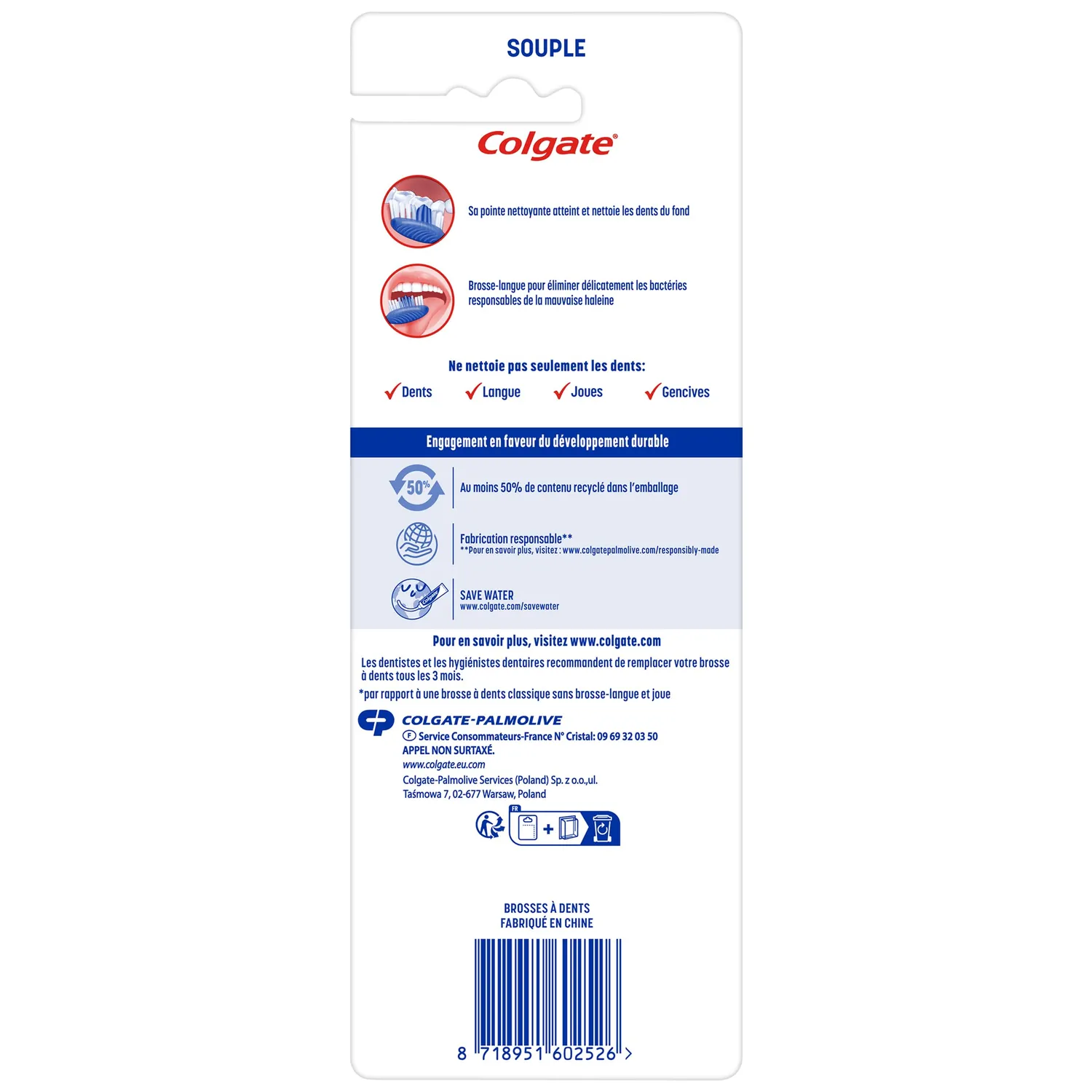 Colgate Extra Clean Multi Action brosse à dents lot de 4 souple