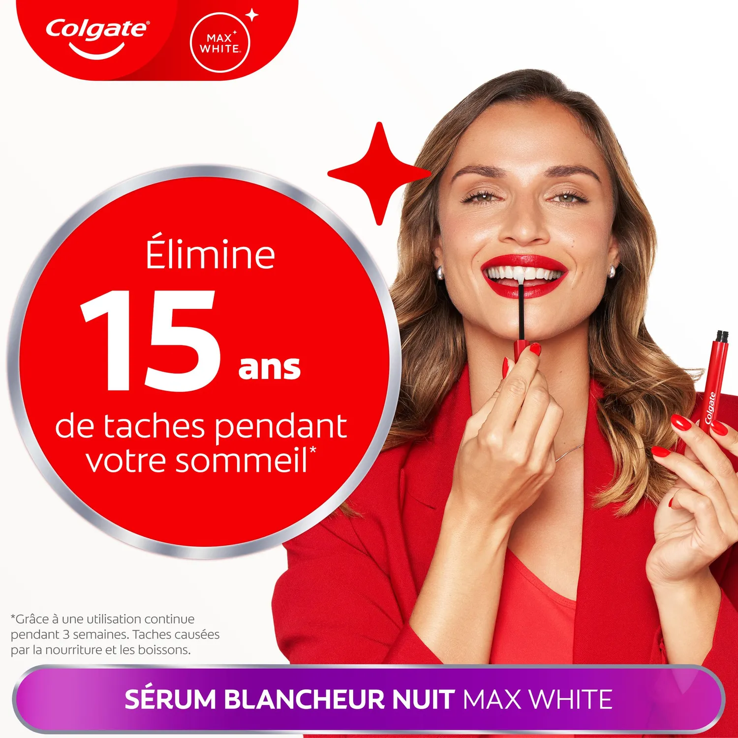 Colgate Max White kit blanchiment sérum nuit et dentifrice 2,5 ml + 75 ml