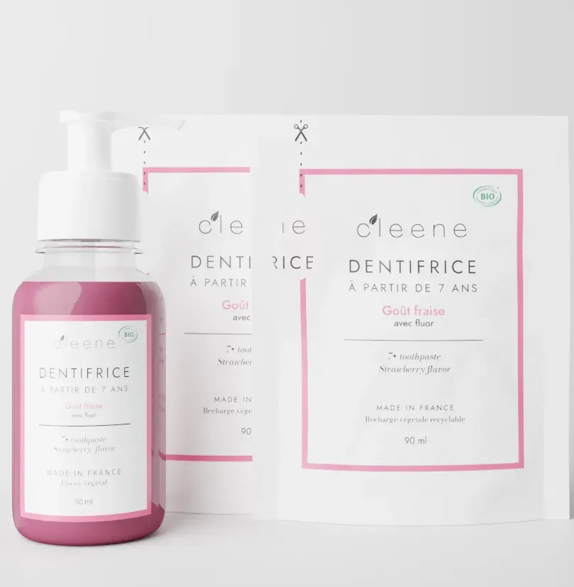 C'leene Pack Découverte 7+/adultes Fraise dentifrice 3 x 90 ml