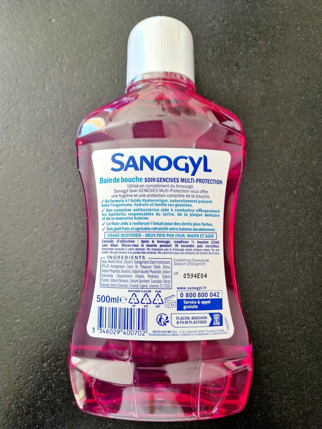 Sanogyl Soin Gencives Multi-Protection bain de bouche 500 ml fluor