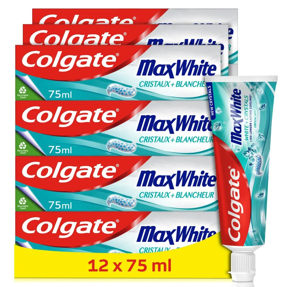 Colgate Max White Cristaux de Blancheur dentifrice 12 x 75 ml