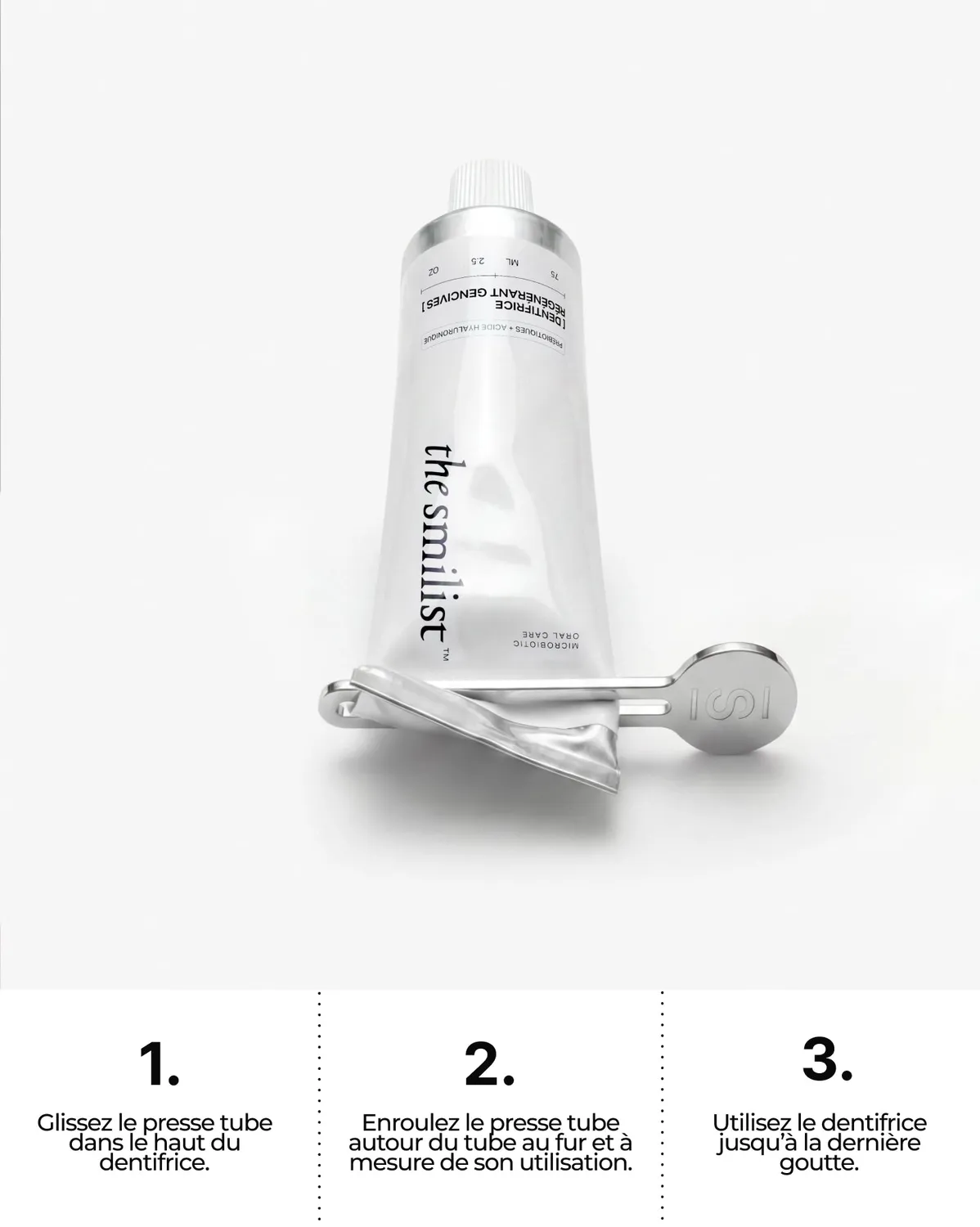 The Smilist presse-tube dentifrice acier inoxydable