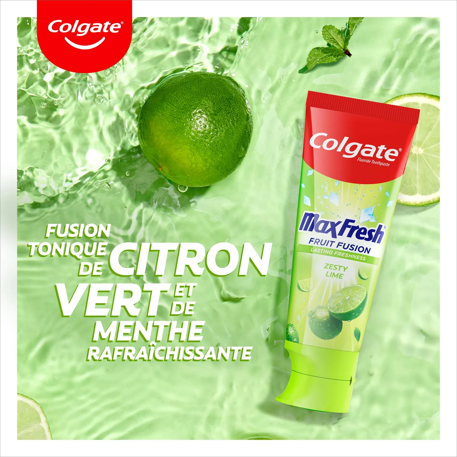 Colgate Max Fresh Fruit Fusion dentifrice Citron Vert Acidulé 6 × 75 ml fluor