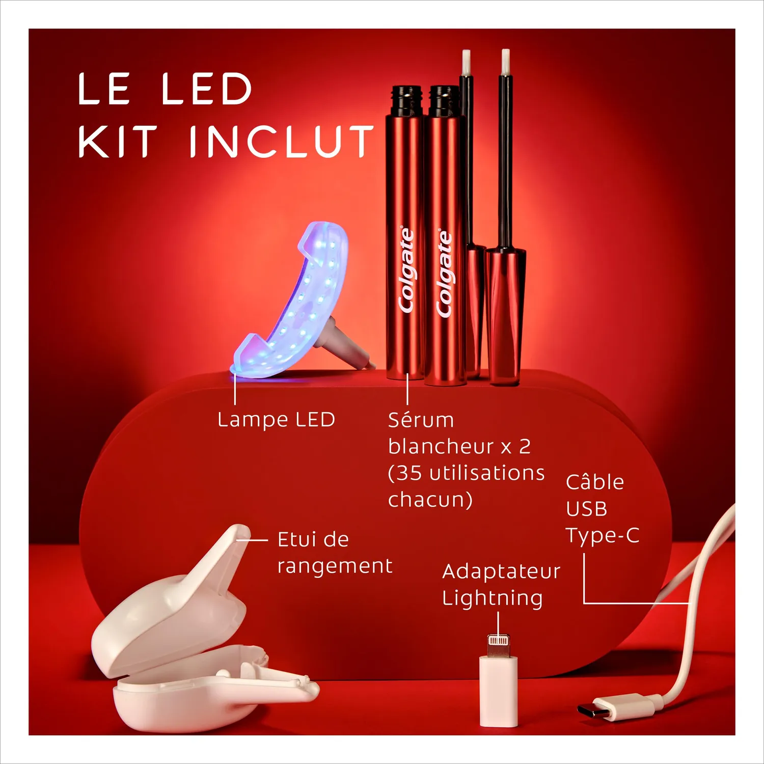 Colgate Max White Ultimate kit blanchiment LED charbon sérum