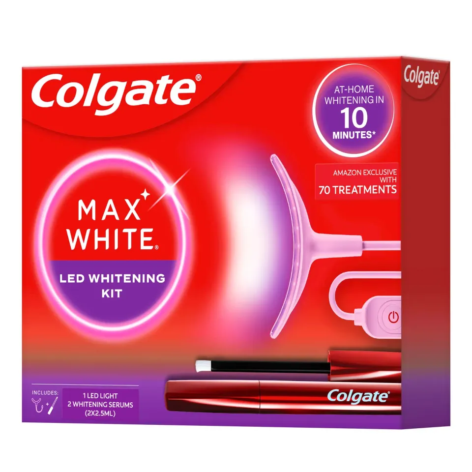 Colgate Max White Ultimate kit blanchiment LED charbon sérum
