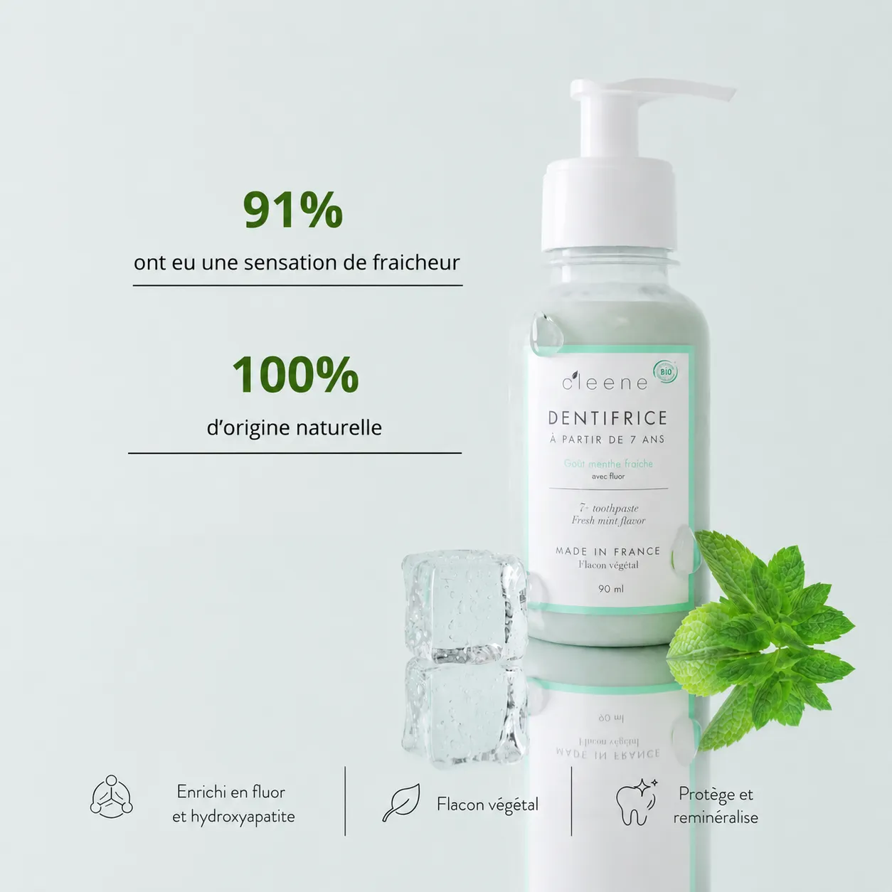 C’leene Dentifrice 7+/adultes dentifrice 90 ml fluor hydroxyapatite