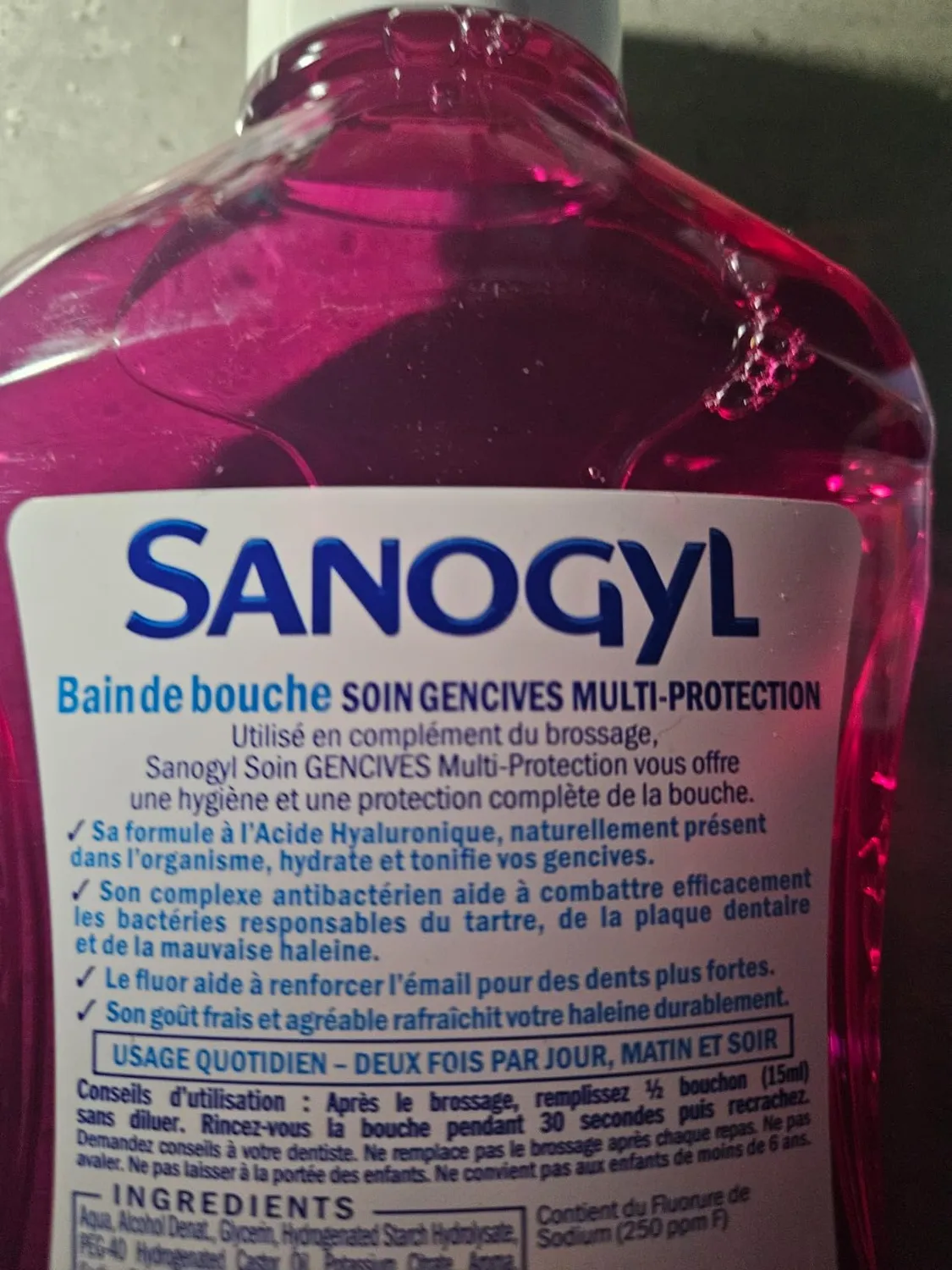 Sanogyl Soin Gencives Multi-Protection bain de bouche 500 ml fluor