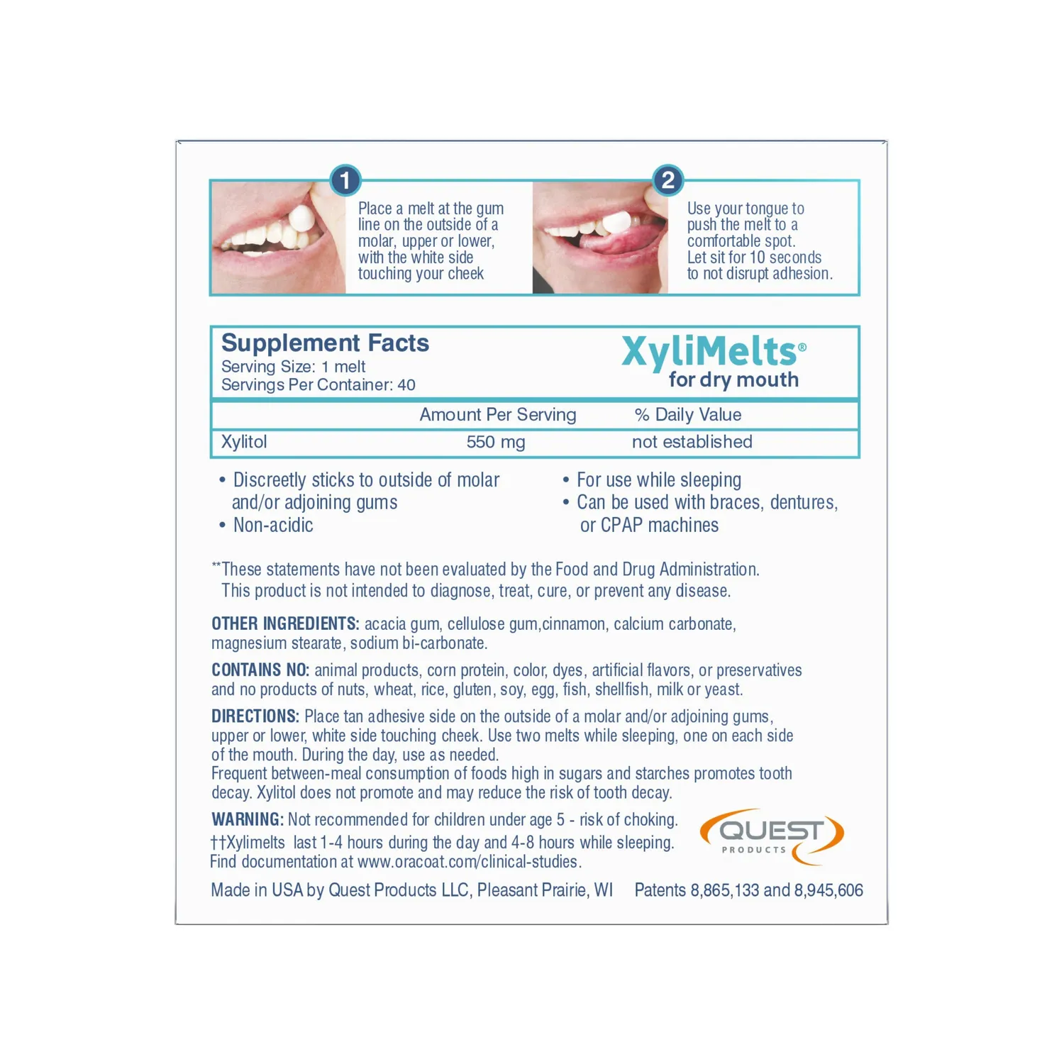 XyliMelts OraCoat XyliMelts pastilles adhésives 40 unités cannelle bouche sèche