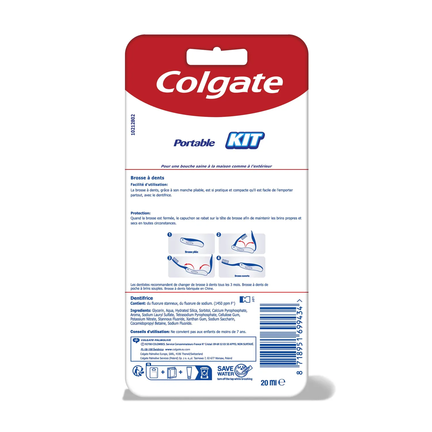 Colgate Max Fresh Medium kit de voyage 20 ml brosse pliable