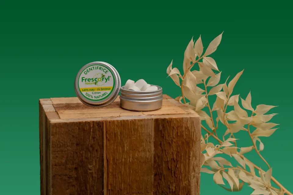 Frescoryl dentifrice à croquer citron 10 comprimés boîte métal