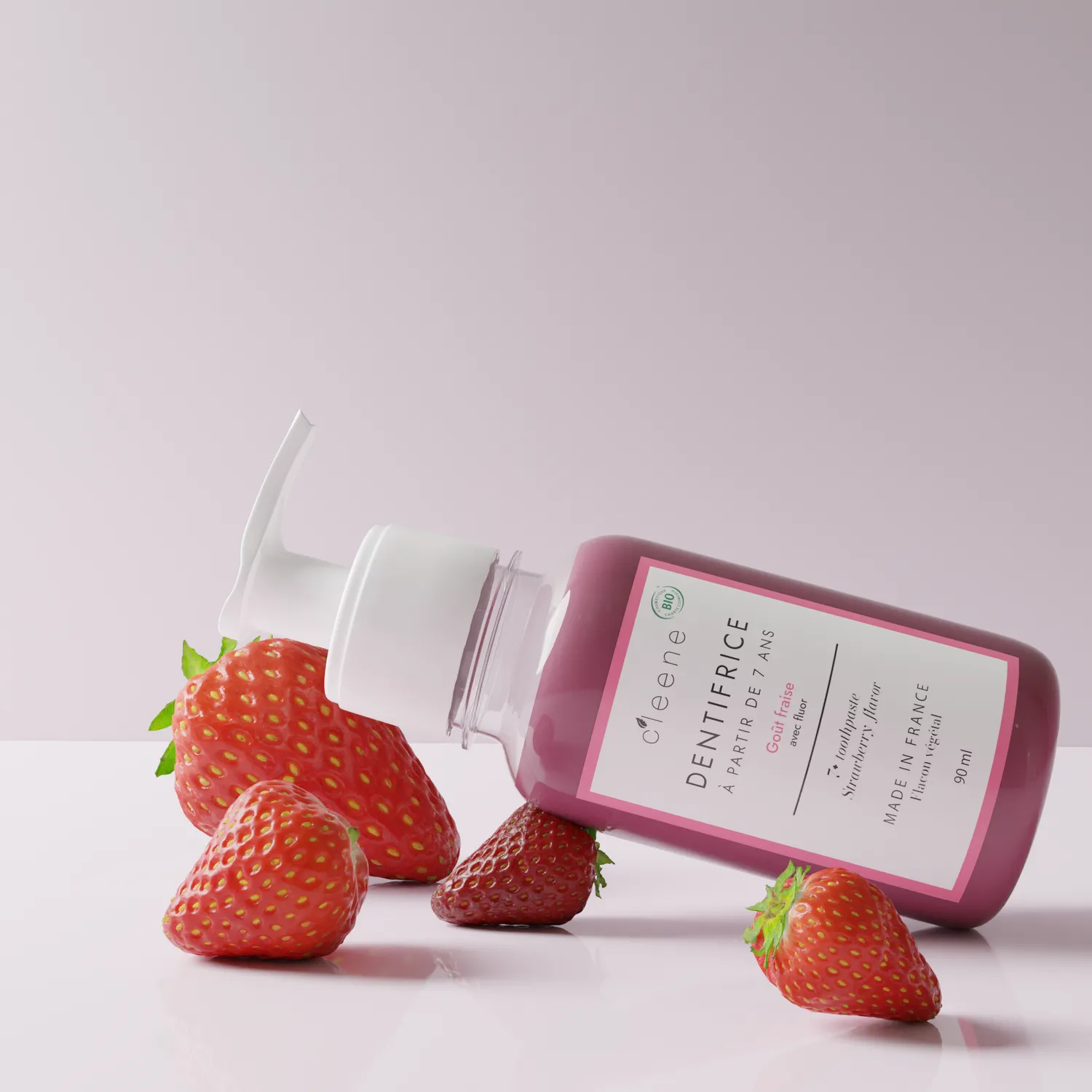 C'leene 7+/adultes Fraise Soin Quotidien dentifrice 90 ml goût fraise