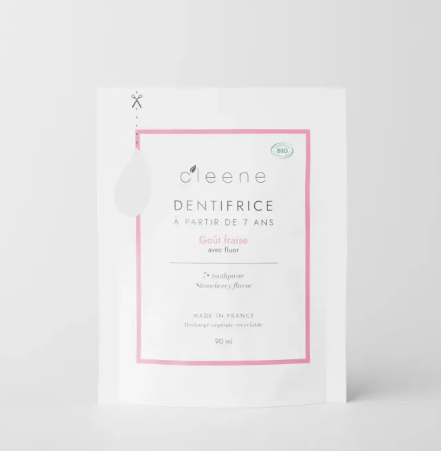 C'leene Éco-Recharge 7+/adultes Fraise dentifrice 90 ml