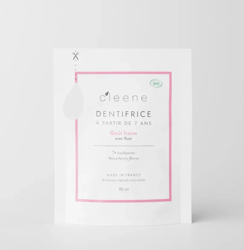 C'leene Éco-Recharge 7+/adultes Fraise dentifrice 90 ml