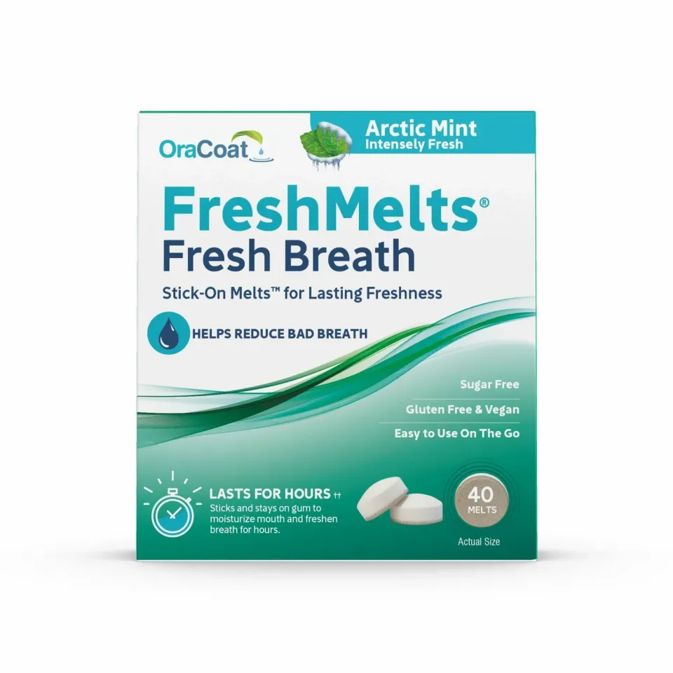 XyliMelts OraCoat FreshMelts pastilles adhésives Arctic Mint 40 unités haleine fraîche