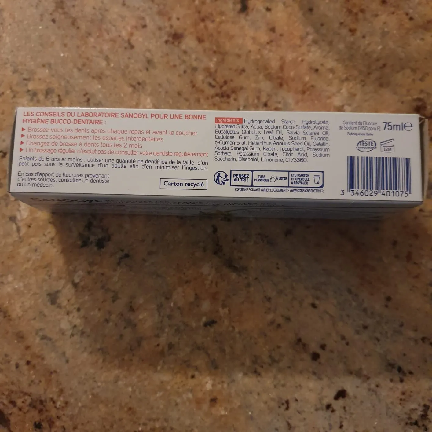 Sanogyl Soin Huiles Essentielles dentifrice gencives 75 ml naturel
