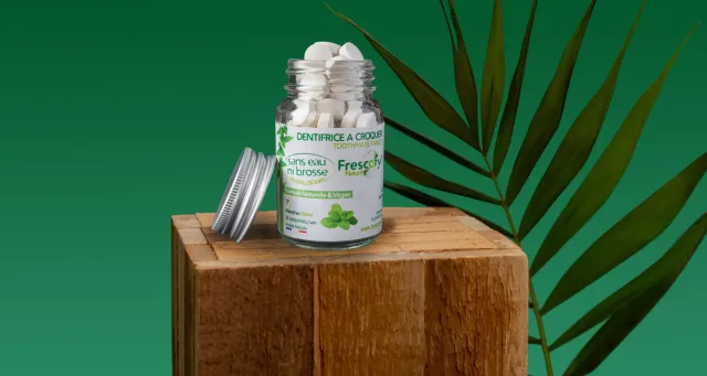 Frescoryl Menthe dentifrice à croquer 80 comprimés en pot de verre
