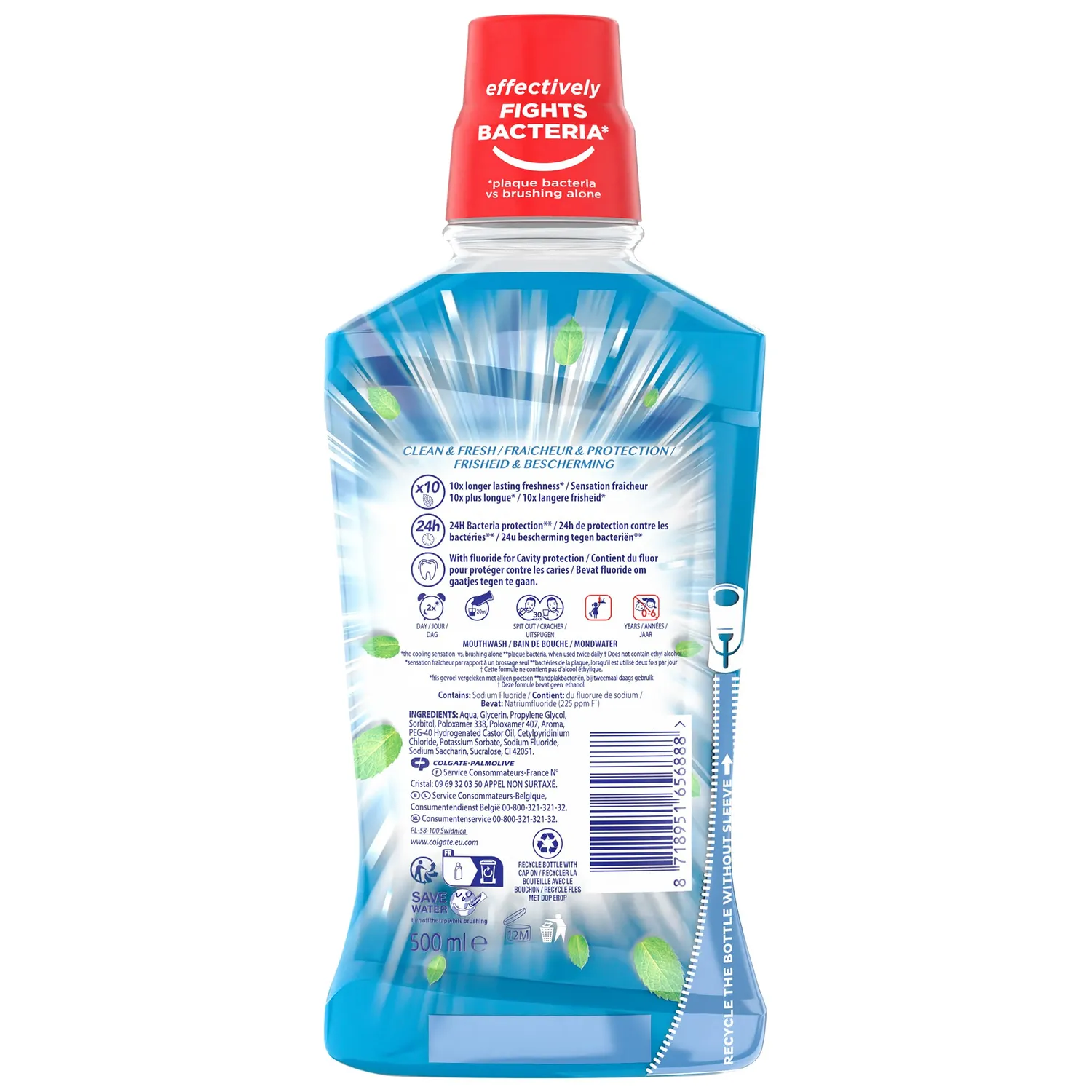 Colgate Max Fresh Clean & Fresh bain de bouche menthe fraîche 500 ml sans alcool