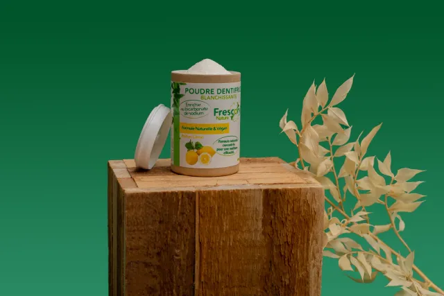 Frescoryl Nature poudre dentifrice citron 40 g sans parabènes
