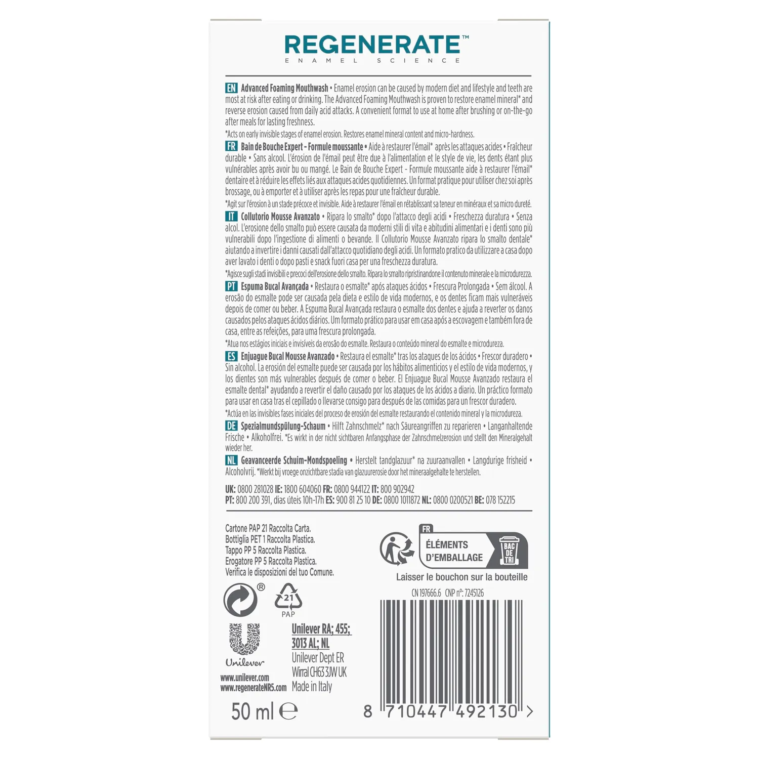 Regenerate Bain de Bouche Expert bain de bouche 50 ml – sans alcool
