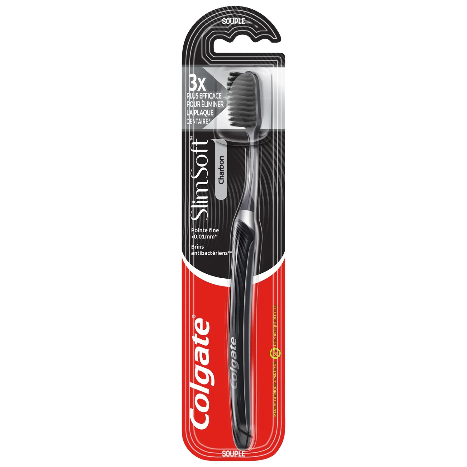 Colgate Slim Soft brosse à dents souple charbon lot de 12