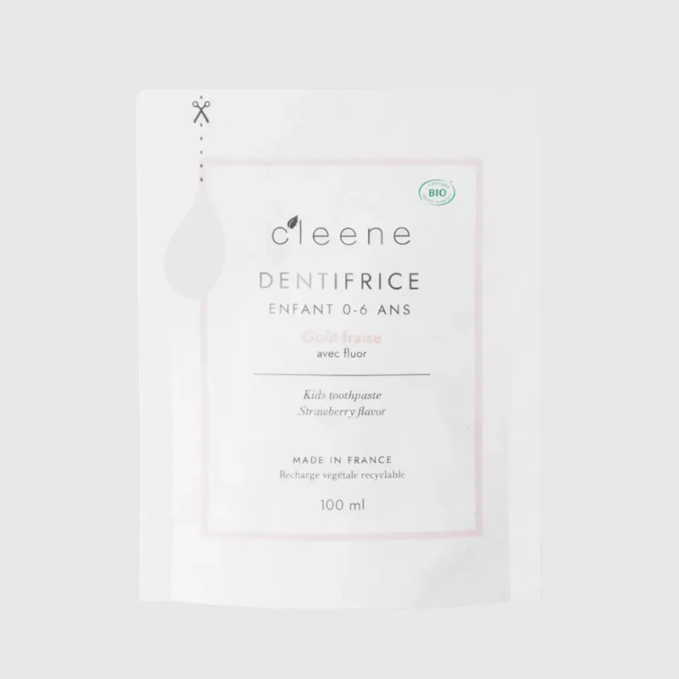 C'leene Éco-Recharge 0-6 ans dentifrice 90 ml fraise