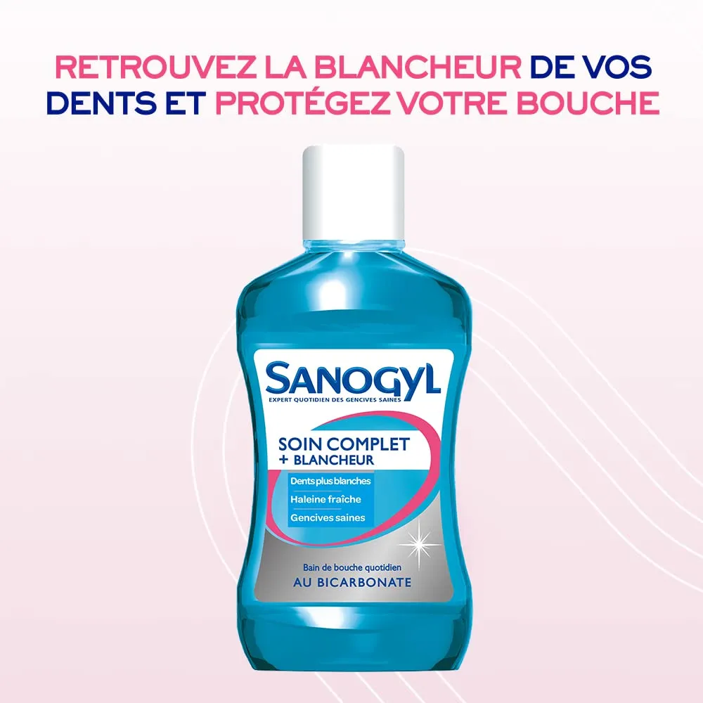 Sanogyl Soin Complet + Blancheur bain de bouche 500 ml fluor