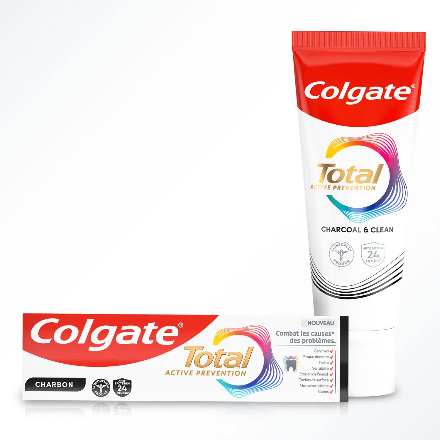 Colgate Total Active Prevention Charbon dentifrice 3 x 75 ml détox