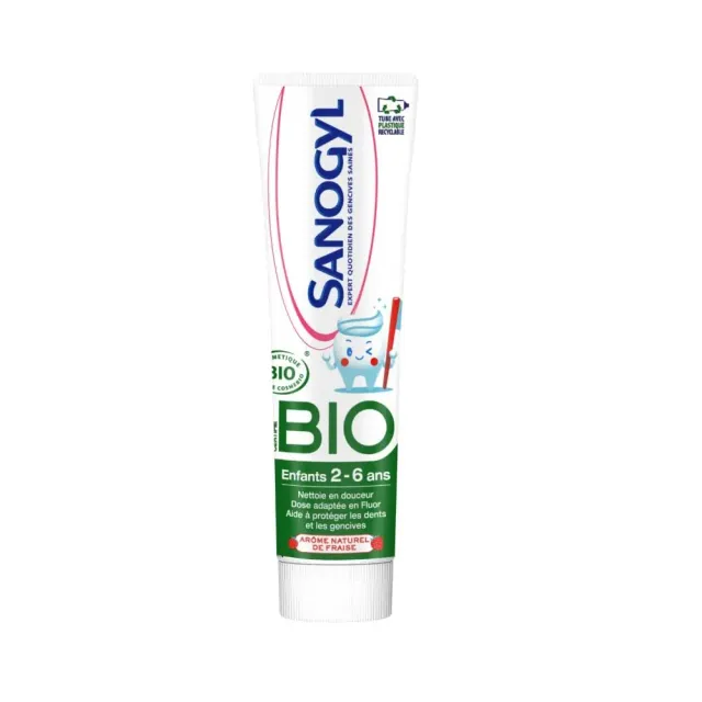 Sanogyl Bio Enfants 2-6 Ans Fraise dentifrice 50 ml certifié bio