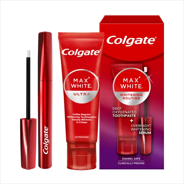 Colgate Max White kit blanchiment sérum nuit et dentifrice 2,5 ml + 75 ml