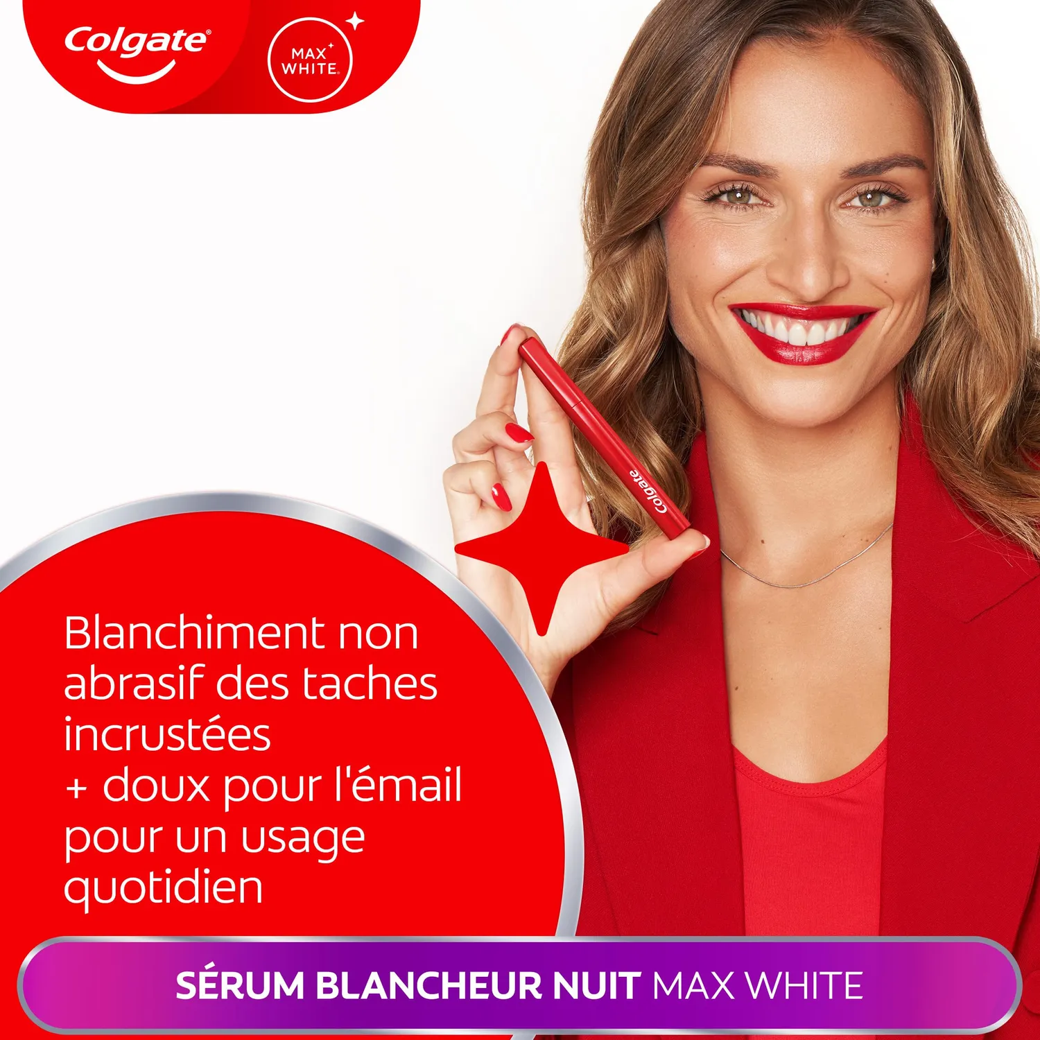 Colgate Max White kit blanchiment sérum nuit et dentifrice 2,5 ml + 75 ml