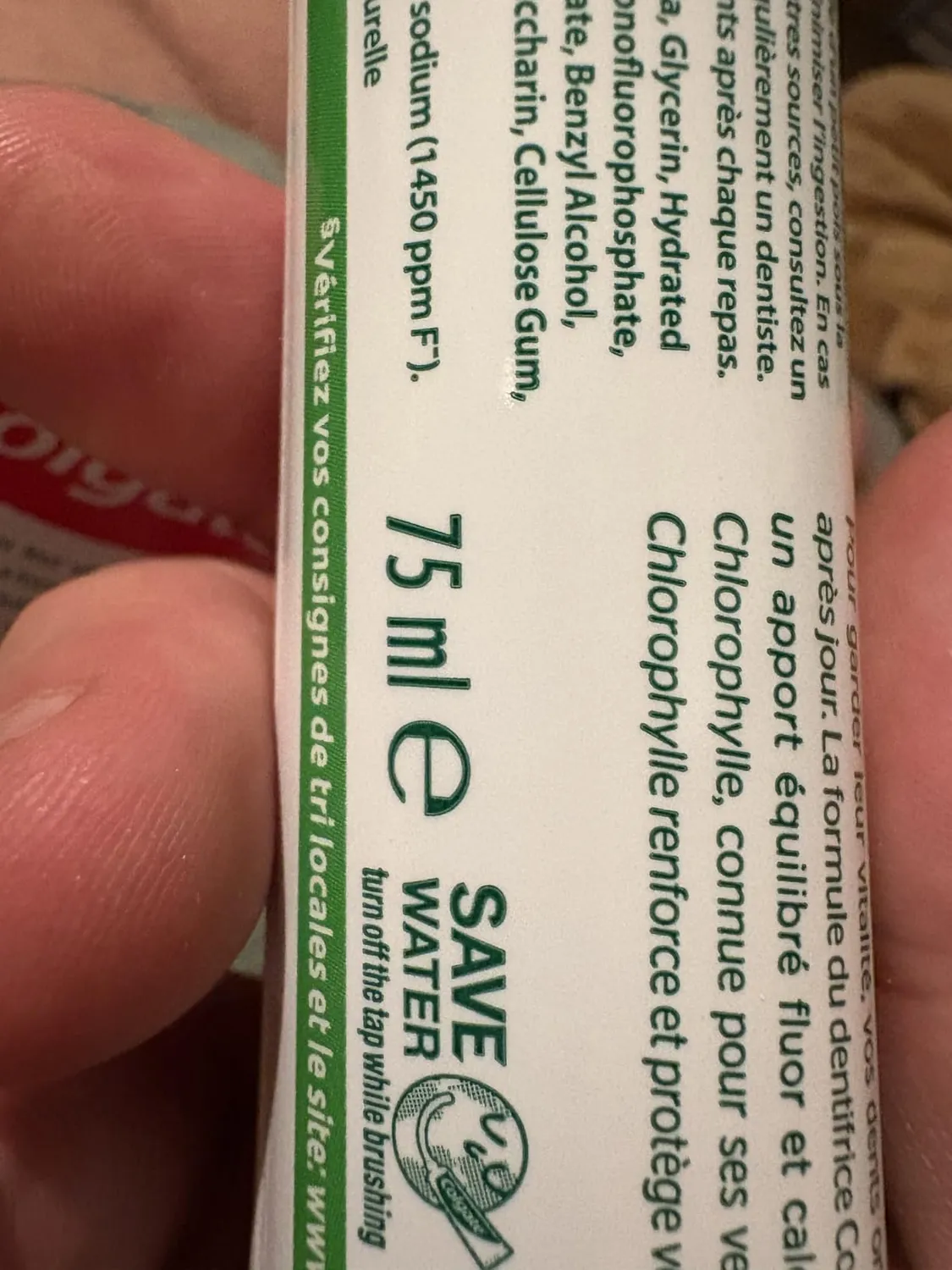 Colgate Fraîcheur Chlorophylle dentifrice lot de 12 x 75 ml fluor