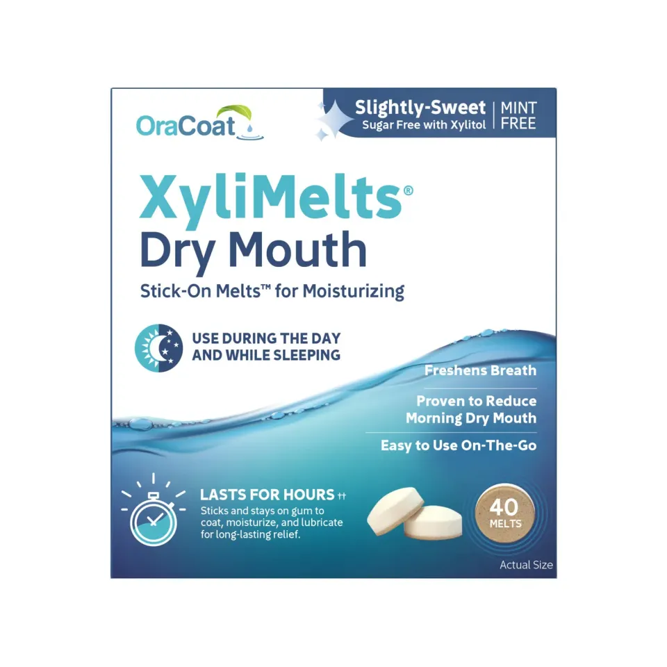 XyliMelts OraCoat XyliMelts pastilles adhésives 40 unités légèrement sucrées bouche sèche