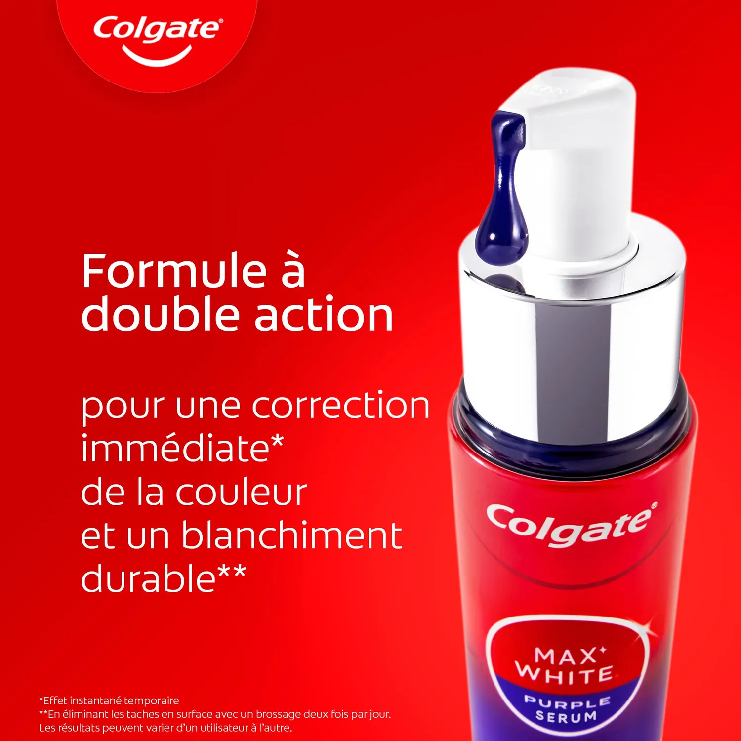Colgate Max White Purple Reveal sérum blancheur 40 ml violet