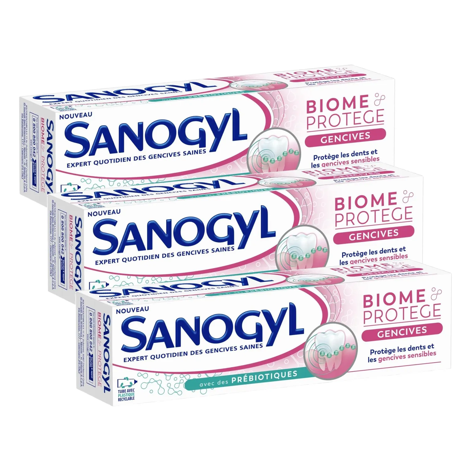 Sanogyl Biome Protège dentifrice soin gencives 75 ml prébiotiques