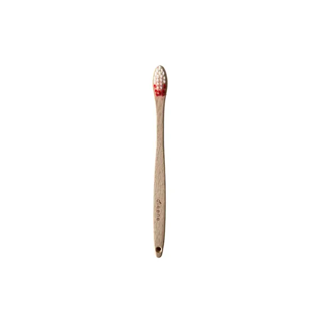C'leene Brosse à dents Enfant 3-6 ans poils rouges souple bois