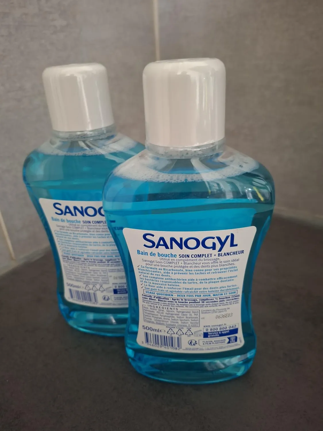 Sanogyl Soin Complet + Blancheur bain de bouche 500 ml fluor