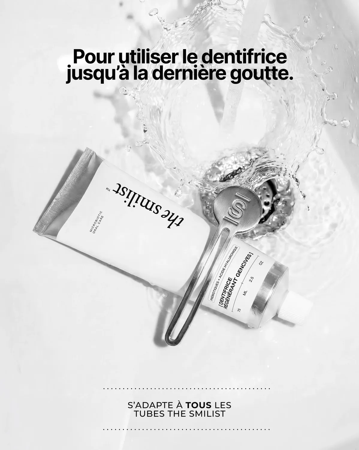 The Smilist presse-tube dentifrice acier inoxydable
