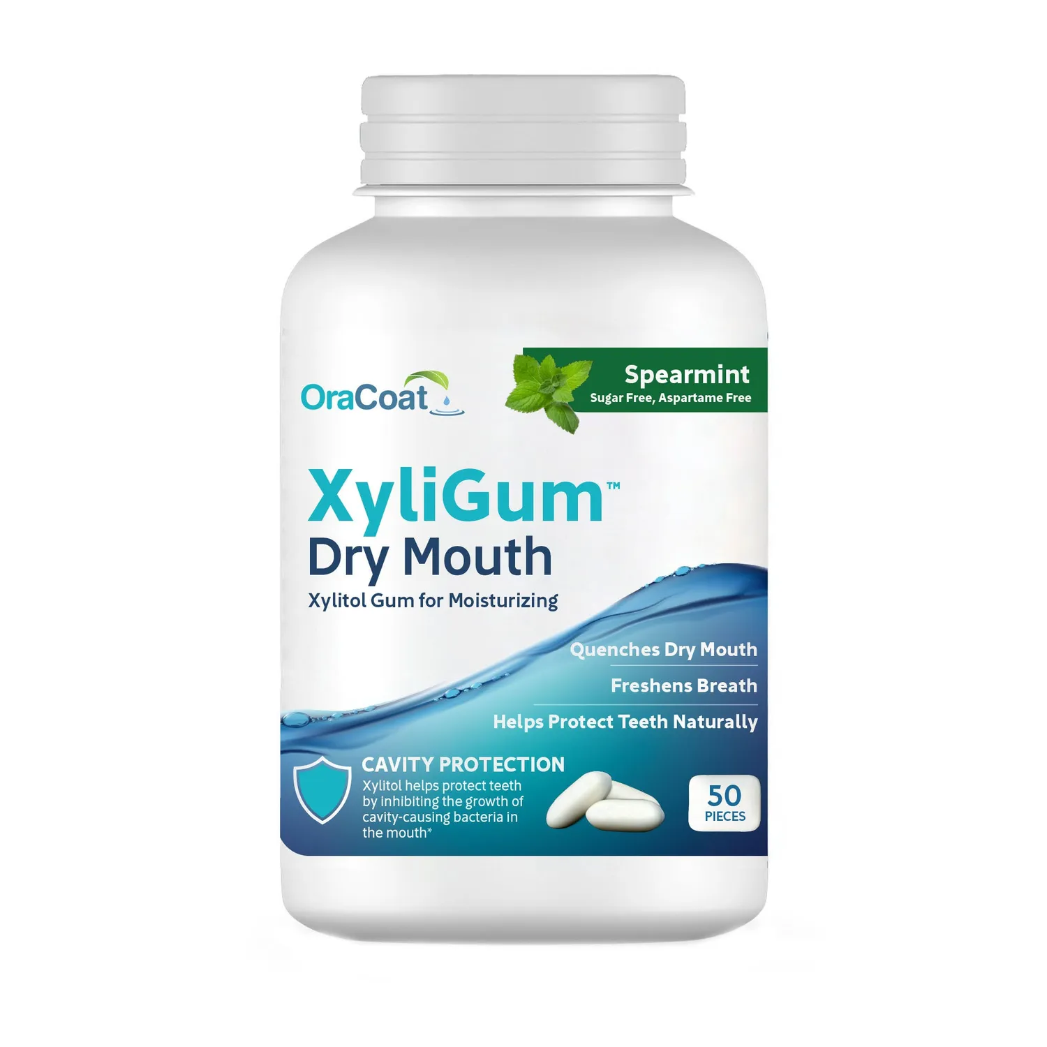 XyliMelts OraCoat XyliGum chewing-gum 50 unités menthe verte sans sucre