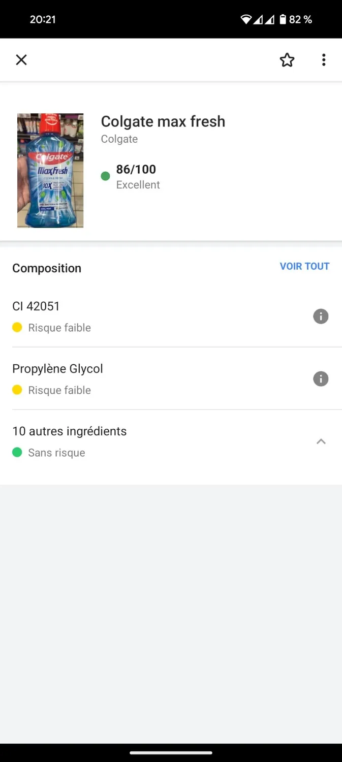 Colgate Max Fresh Clean & Fresh bain de bouche menthe fraîche 500 ml sans alcool