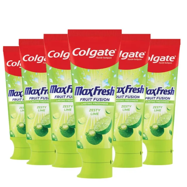 Colgate Max Fresh Fruit Fusion dentifrice Citron Vert Acidulé 6 × 75 ml fluor