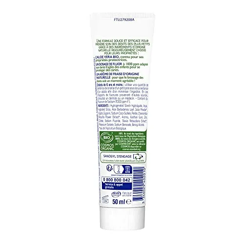 Sanogyl Bio Enfants 2-6 Ans Fraise dentifrice 50 ml certifié bio