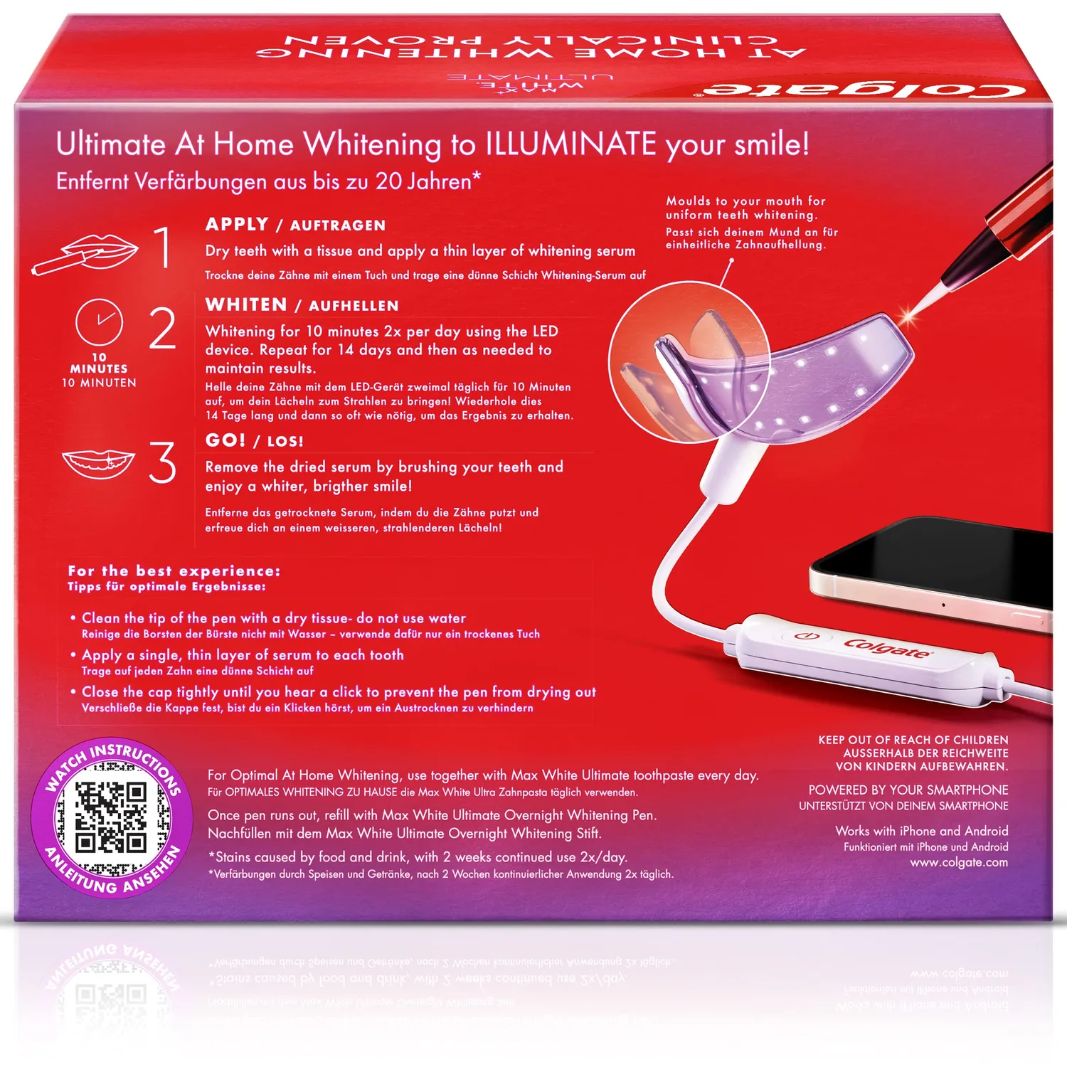Colgate Max White Ultimate kit blanchiment LED à domicile sérum