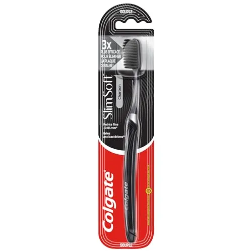 Colgate Slim Soft brosse à dents souple charbon lot de 12