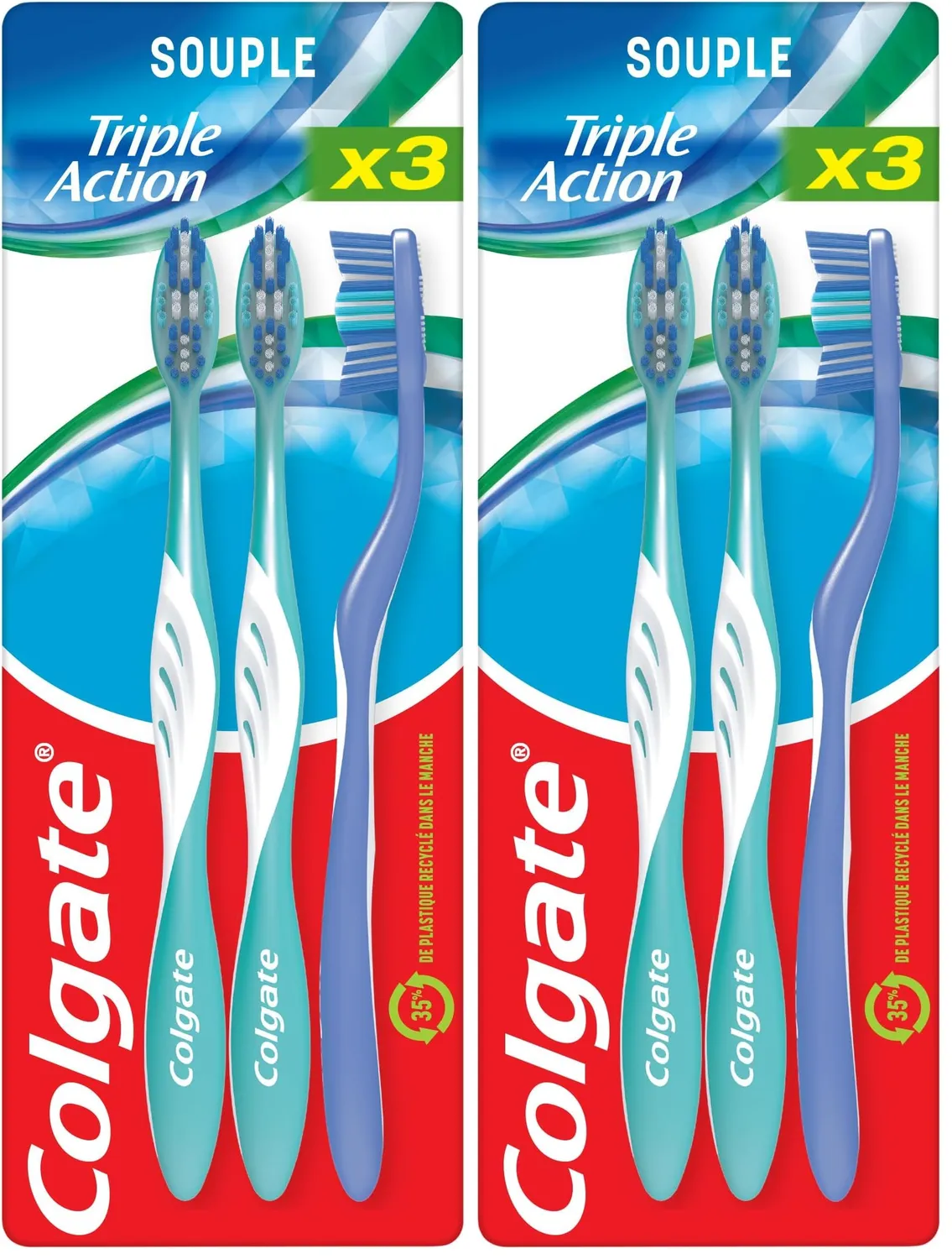 Colgate Extra Clean Multi Action brosse à dents lot de 4 souple