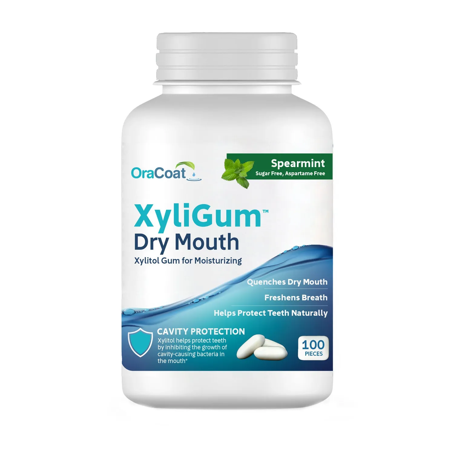 XyliMelts OraCoat XyliGum chewing-gum 50 unités menthe verte sans sucre