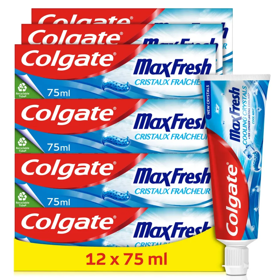 Colgate Max Fresh dentifrice cristaux fraîcheur lot de 12 x 75 ml