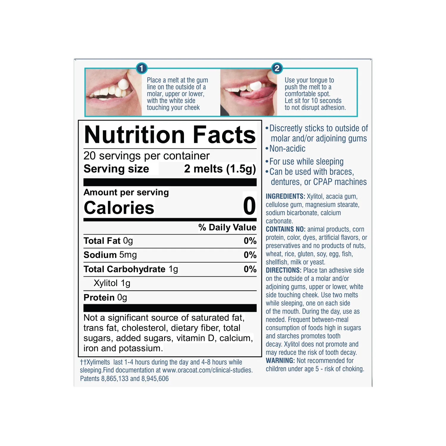 XyliMelts OraCoat XyliMelts pastilles adhésives 40 unités légèrement sucrées bouche sèche